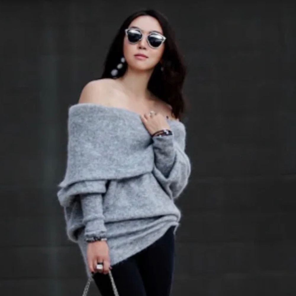 Acne studios dazed mohair off shoulder sweater